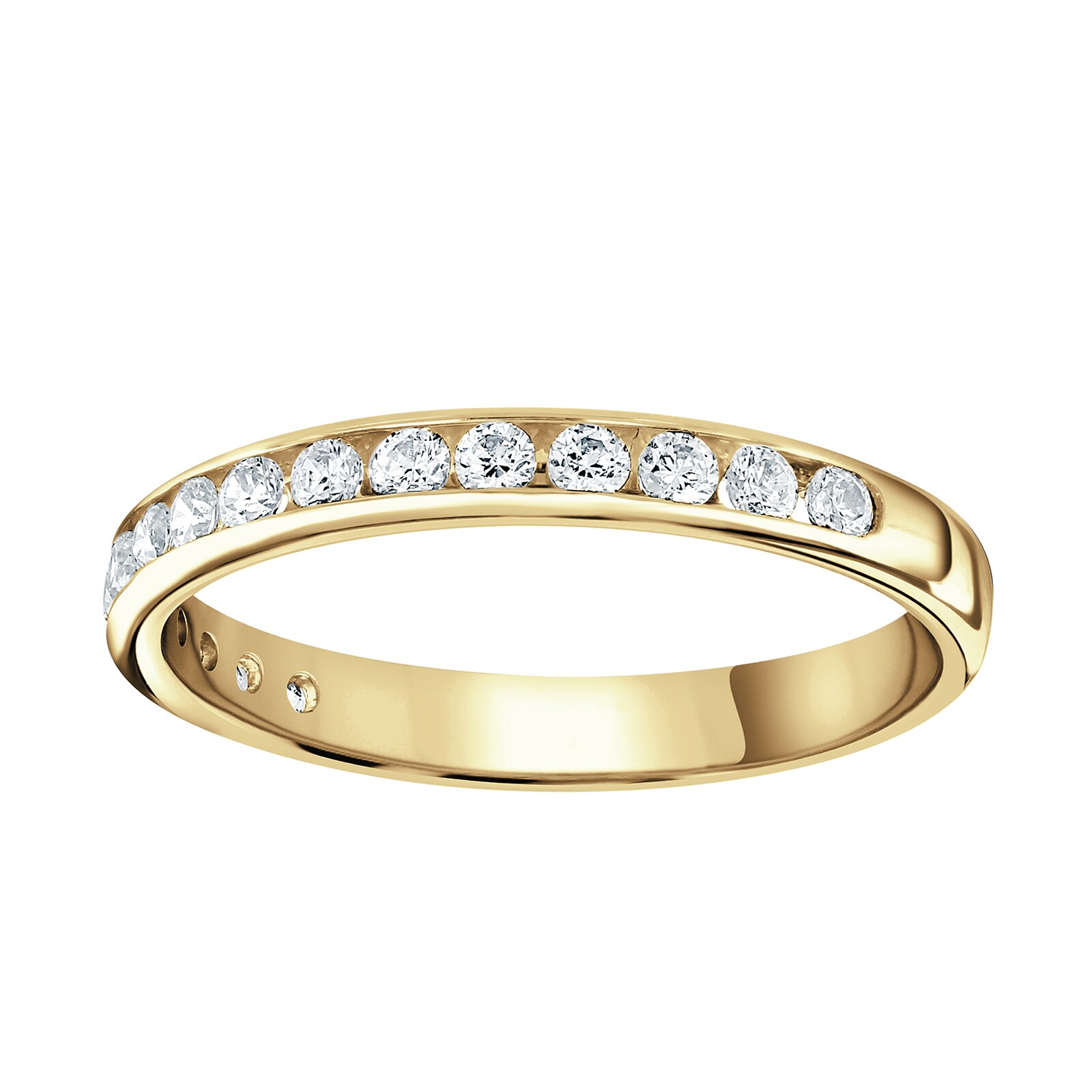 9ct Yellow Gold 0.30 Carat Round Brilliant Cut Channel Set Half Eternity Ring - Ring Size G