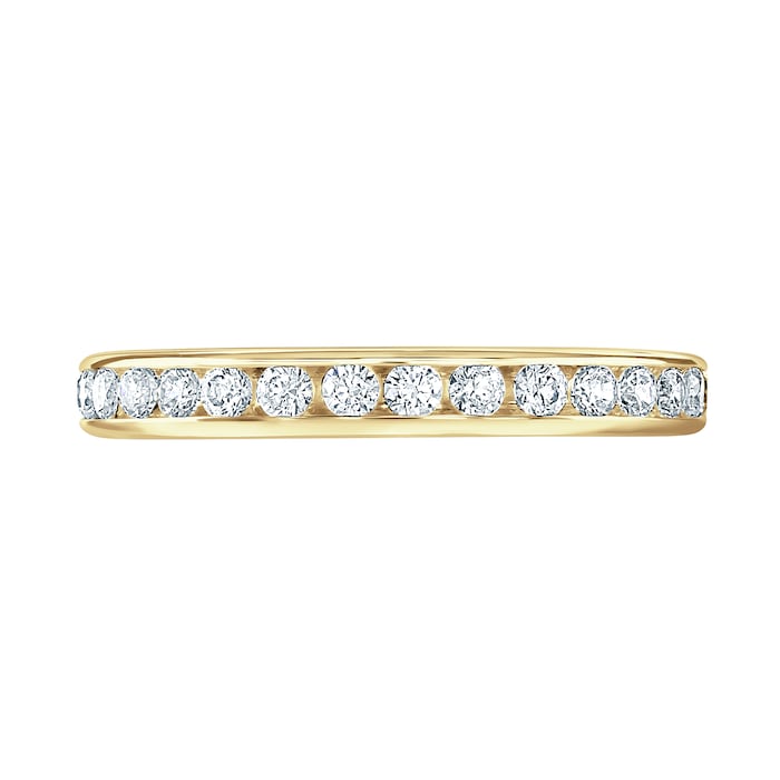 Goldsmiths 9ct Yellow Gold 0.30 Carat Round Brilliant Cut Channel Set Half Eternity Ring