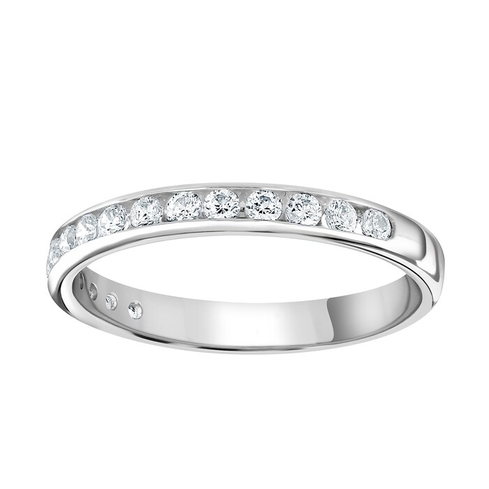 Goldsmiths Platinum 0.30 Carat Round Brilliant Cut Channel Set Half Eternity Ring