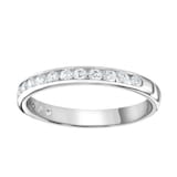 Goldsmiths Platinum 0.30 Carat Round Brilliant Cut Channel Set Half Eternity Ring