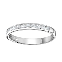 06507741 - Platinum 0.30 Carat Round Brilliant Cut Channel Set Half Eternity Ring