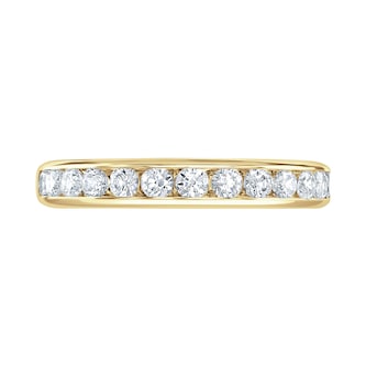 Goldsmiths 18ct Yellow Gold 0.50cttw Brilliant Cut Channel Set Diamond Half Eternity Ring Goldsmiths 18ct Yellow Gold 0.50cttw Brilliant Cut Channel Set Diamond Half Eternity Ring