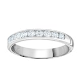 Goldsmiths 9ct White Gold 0.50cttw Brilliant Cut Channel Set Diamond Half Eternity Ring