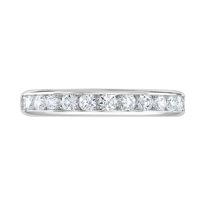 Goldsmiths 9ct White Gold 0.50cttw Brilliant Cut Channel Set Diamond Half Eternity Ring