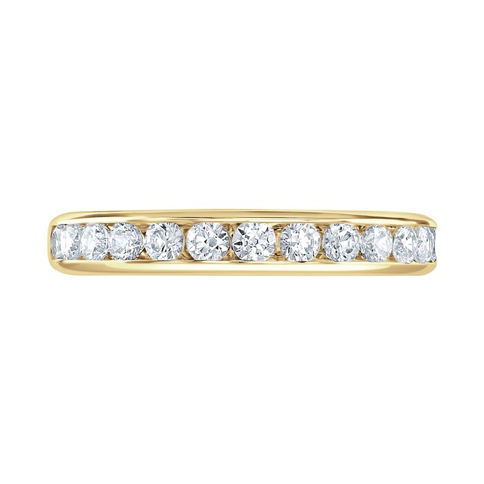 Goldsmiths 9ct Yellow Gold 0.50cttw Brilliant Cut Channel Set Diamond Half Eternity Ring