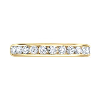 Goldsmiths 9ct Yellow Gold 0.50cttw Brilliant Cut Channel Set Diamond Half Eternity Ring