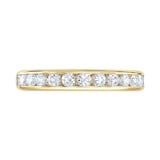 Goldsmiths 9ct Yellow Gold 0.50cttw Brilliant Cut Channel Set Diamond Half Eternity Ring