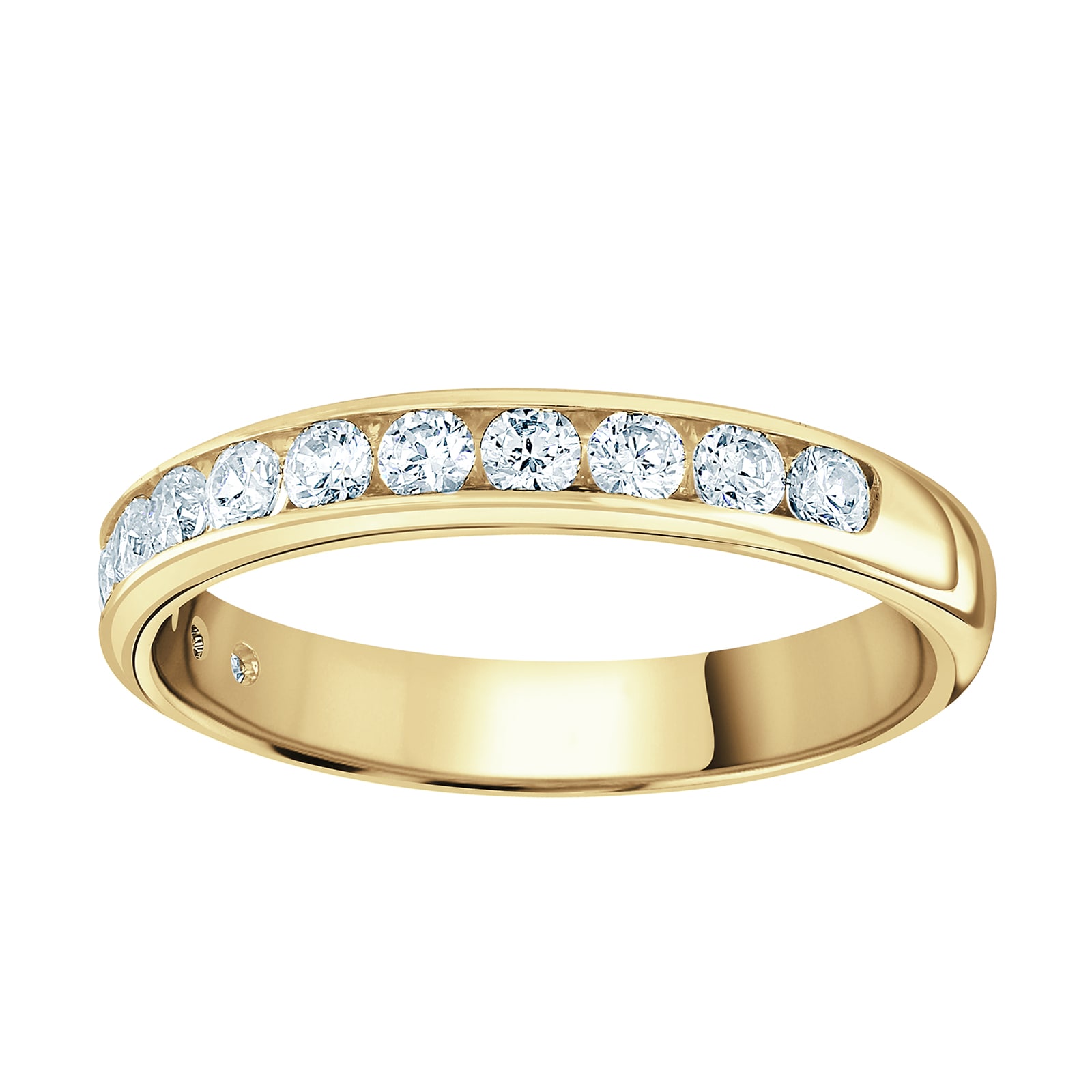 Goldsmiths 18ct Yellow Gold 0.50cttw Brilliant Cut Channel Set Diamond Half Eternity Ring Goldsmiths 18ct Yellow Gold 0.50cttw Brilliant Cut Channel Set Diamond Half Eternity Ring