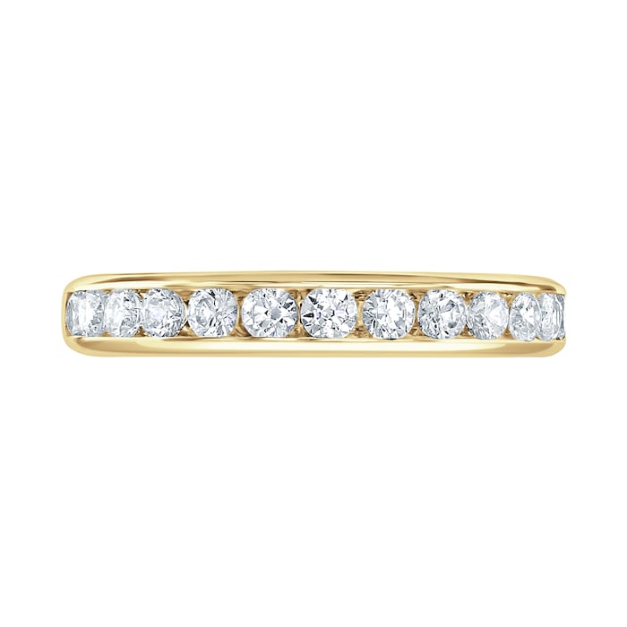 Goldsmiths 18ct Yellow Gold 0.50cttw Brilliant Cut Channel Set Diamond Half Eternity Ring