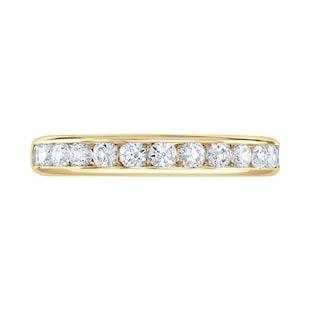 Goldsmiths 18ct Yellow Gold 0.50cttw Brilliant Cut Channel Set Diamond Half Eternity Ring