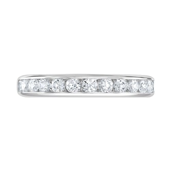 Goldsmiths 9ct White Gold 0.50cttw Brilliant Cut Channel Set Diamond Half Eternity Ring