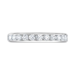 Goldsmiths Platinum 0.50cttw Brilliant Cut Channel Set Diamond Half Eternity Ring