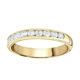 06507754 - 18ct Yellow Gold 0.50cttw Brilliant Cut Channel Set Diamond Half Eternity Ring