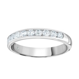 06507756 - 9ct White Gold 0.50cttw Brilliant Cut Channel Set Diamond Half Eternity Ring