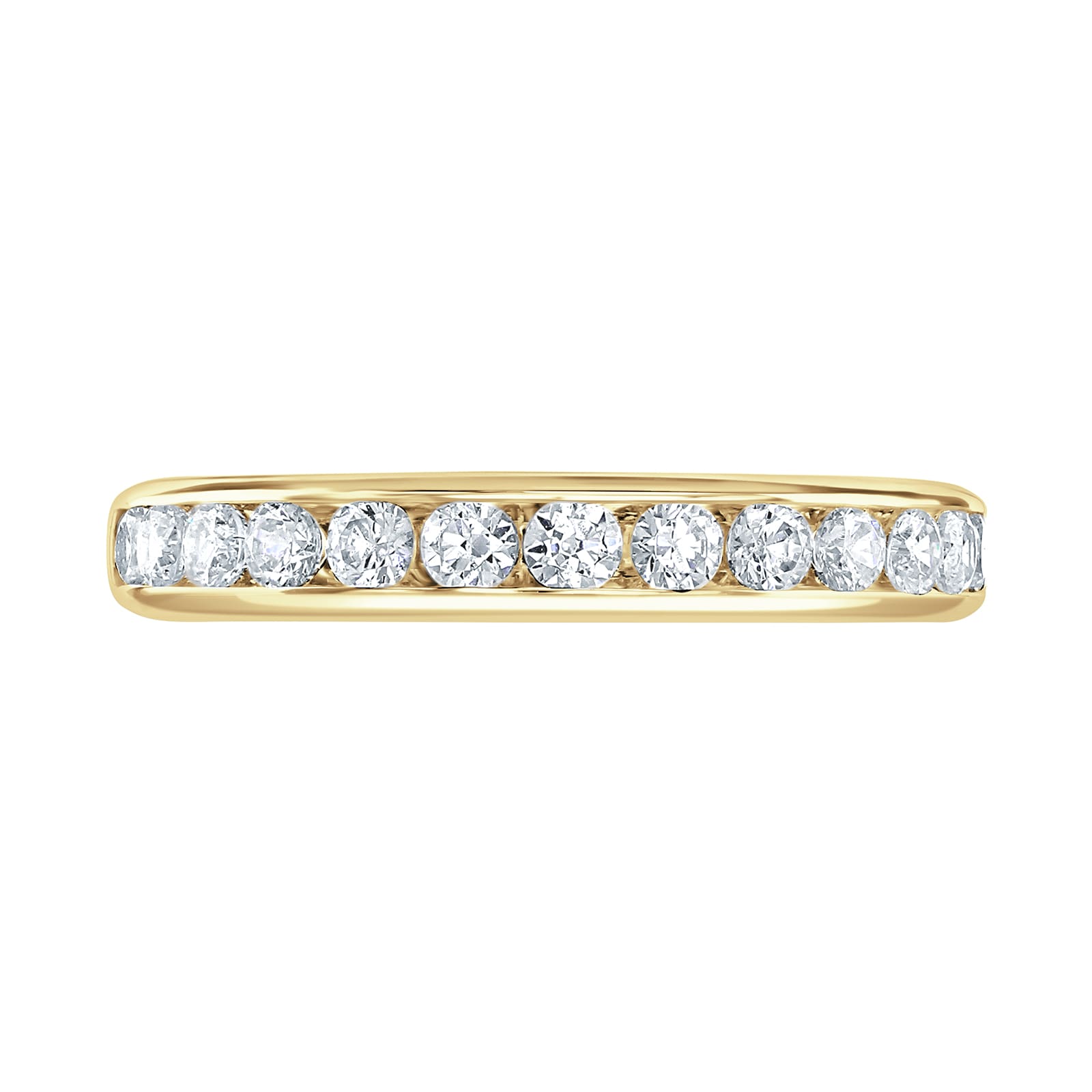 Goldsmiths 9ct Yellow Gold 0.50cttw Brilliant Cut Channel Set Diamond Half Eternity Ring