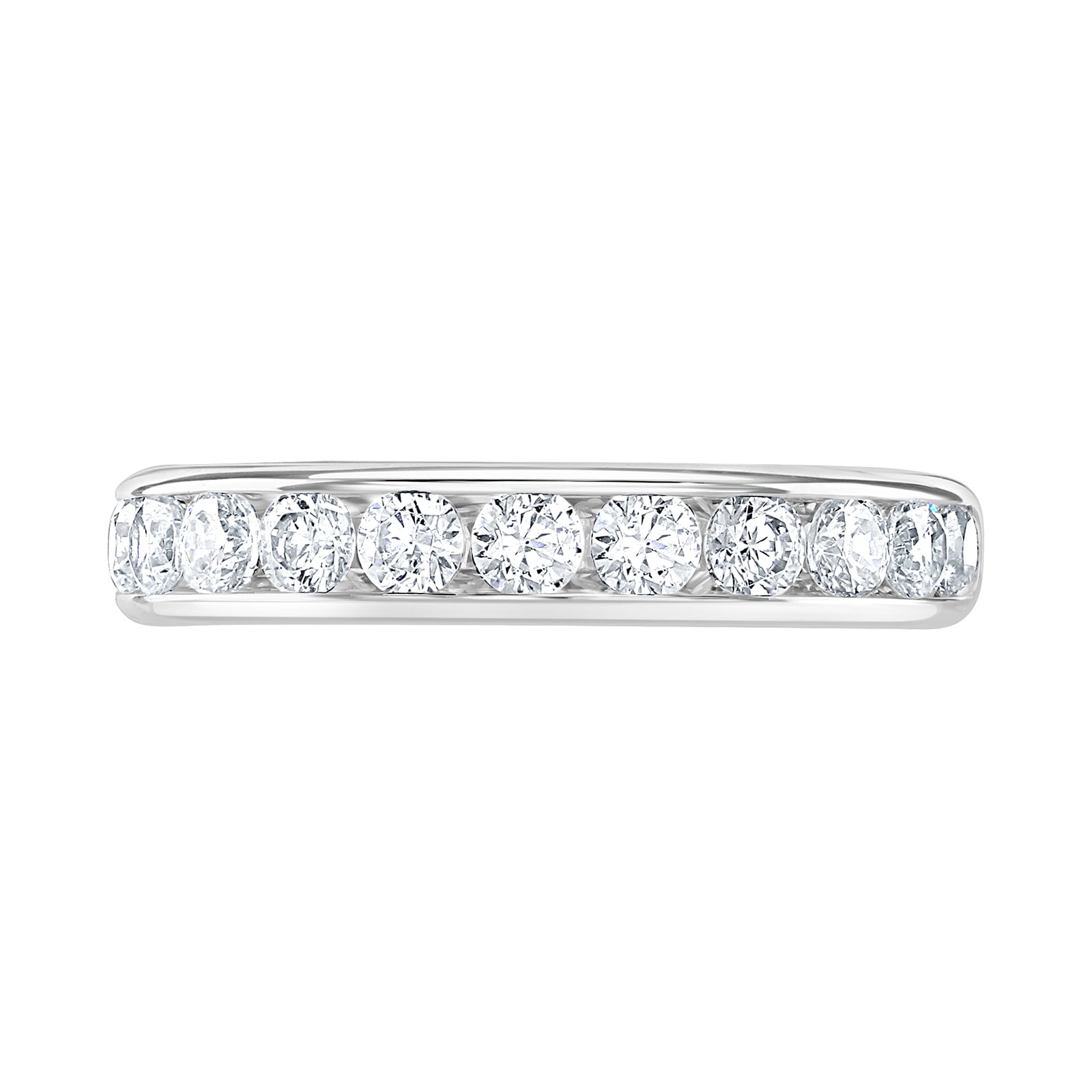 Goldsmiths 18ct White Gold 0.75cttw Brilliant Cut Channel Set Diamond Half Eternity Ring Goldsmiths 18ct White Gold 0.75cttw Brilliant Cut Channel Set Diamond Half Eternity Ring