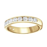 Goldsmiths 18ct Yellow Gold 0.75cttw Brilliant Cut Channel Set Diamond Half Eternity Ring