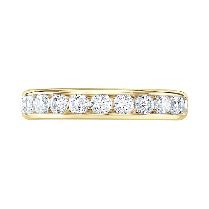 Goldsmiths 18ct Yellow Gold 0.75cttw Brilliant Cut Channel Set Diamond Half Eternity Ring