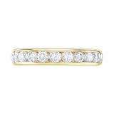 Goldsmiths 18ct Yellow Gold 0.75cttw Brilliant Cut Channel Set Diamond Half Eternity Ring