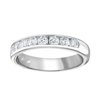 Goldsmiths 9ct White Gold 0.75cttw Brilliant Cut Channel Set Diamond Half Eternity Ring Goldsmiths 9ct White Gold 0.75cttw Brilliant Cut Channel Set Diamond Half Eternity Ring