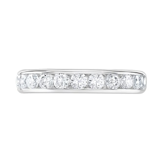 Goldsmiths 9ct White Gold 0.75cttw Brilliant Cut Channel Set Diamond Half Eternity Ring Goldsmiths 9ct White Gold 0.75cttw Brilliant Cut Channel Set Diamond Half Eternity Ring