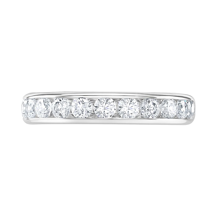 Goldsmiths 18ct White Gold 0.75cttw Brilliant Cut Channel Set Diamond Half Eternity Ring