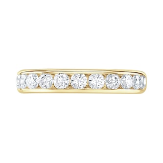 Goldsmiths 18ct Yellow Gold 0.75cttw Brilliant Cut Channel Set Diamond Half Eternity Ring Goldsmiths 18ct Yellow Gold 0.75cttw Brilliant Cut Channel Set Diamond Half Eternity Ring