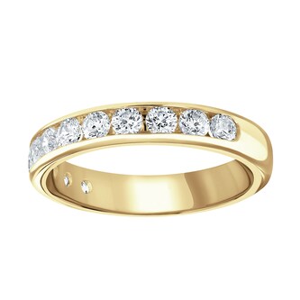 Goldsmiths 18ct Yellow Gold 0.75cttw Brilliant Cut Channel Set Diamond Half Eternity Ring