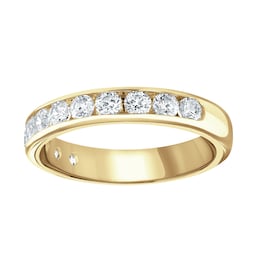 06507770 - 18ct Yellow Gold 0.75cttw Brilliant Cut Channel Set Diamond Half Eternity Ring