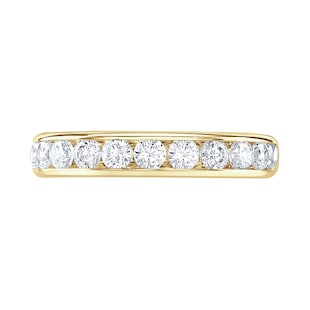 Goldsmiths 9ct Yellow Gold 0.75cttw Brilliant Cut Channel Set Diamond Half Eternity Ring