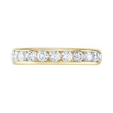 Goldsmiths 9ct Yellow Gold 0.75cttw Brilliant Cut Channel Set Diamond Half Eternity Ring