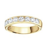 Goldsmiths 18ct Yellow Gold 1.00cttw Brilliant Cut Channel Set Diamond Half Eternity Ring