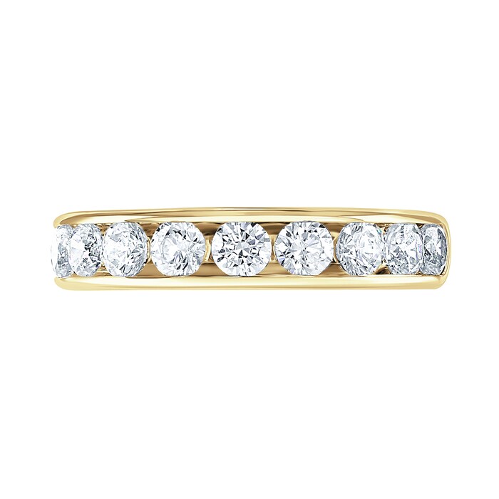 Goldsmiths 18ct Yellow Gold 1.00cttw Brilliant Cut Channel Set Diamond Half Eternity Ring