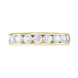 Goldsmiths 18ct Yellow Gold 1.00cttw Brilliant Cut Channel Set Diamond Half Eternity Ring