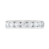 Goldsmiths 9ct White Gold 1.00cttw Brilliant Cut Channel Set Diamond Half Eternity Ring