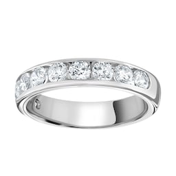 06507783 - Platinum 1.00cttw Brilliant Cut Channel Set Diamond Half Eternity Ring
