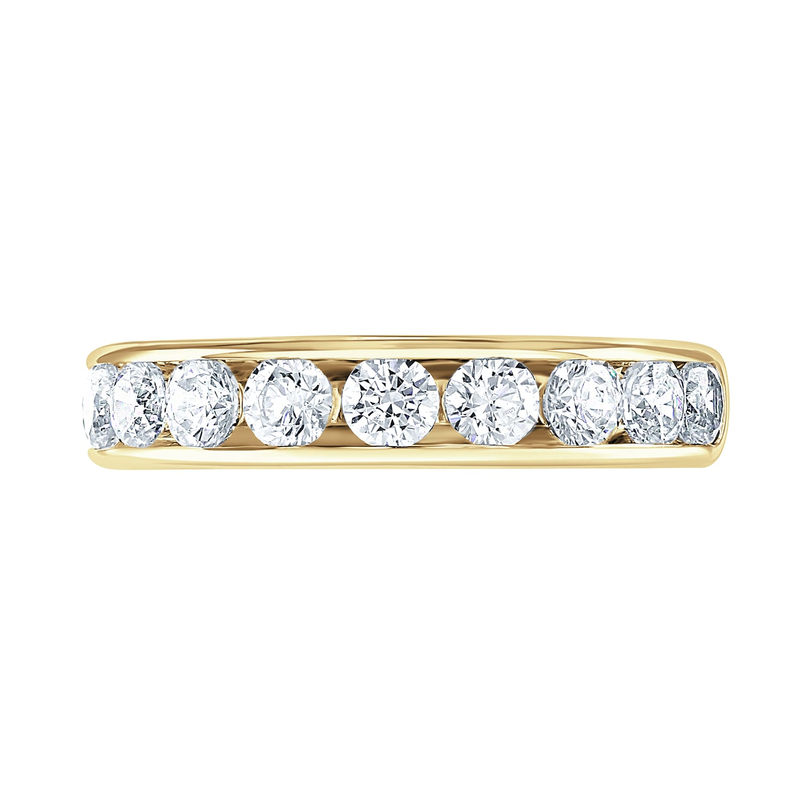 Goldsmiths 18ct Yellow Gold 1.00cttw Brilliant Cut Channel Set Diamond Half Eternity Ring Goldsmiths 18ct Yellow Gold 1.00cttw Brilliant Cut Channel Set Diamond Half Eternity Ring