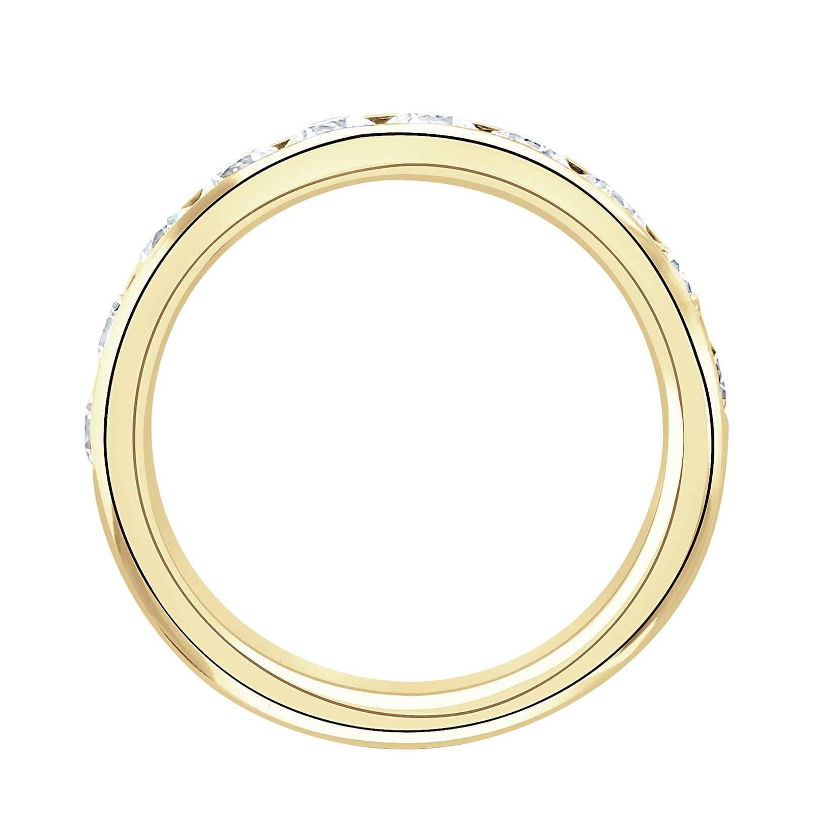 Goldsmiths 18ct Yellow Gold 1.00cttw Brilliant Cut Channel Set Diamond Half Eternity Ring Goldsmiths 18ct Yellow Gold 1.00cttw Brilliant Cut Channel Set Diamond Half Eternity Ring