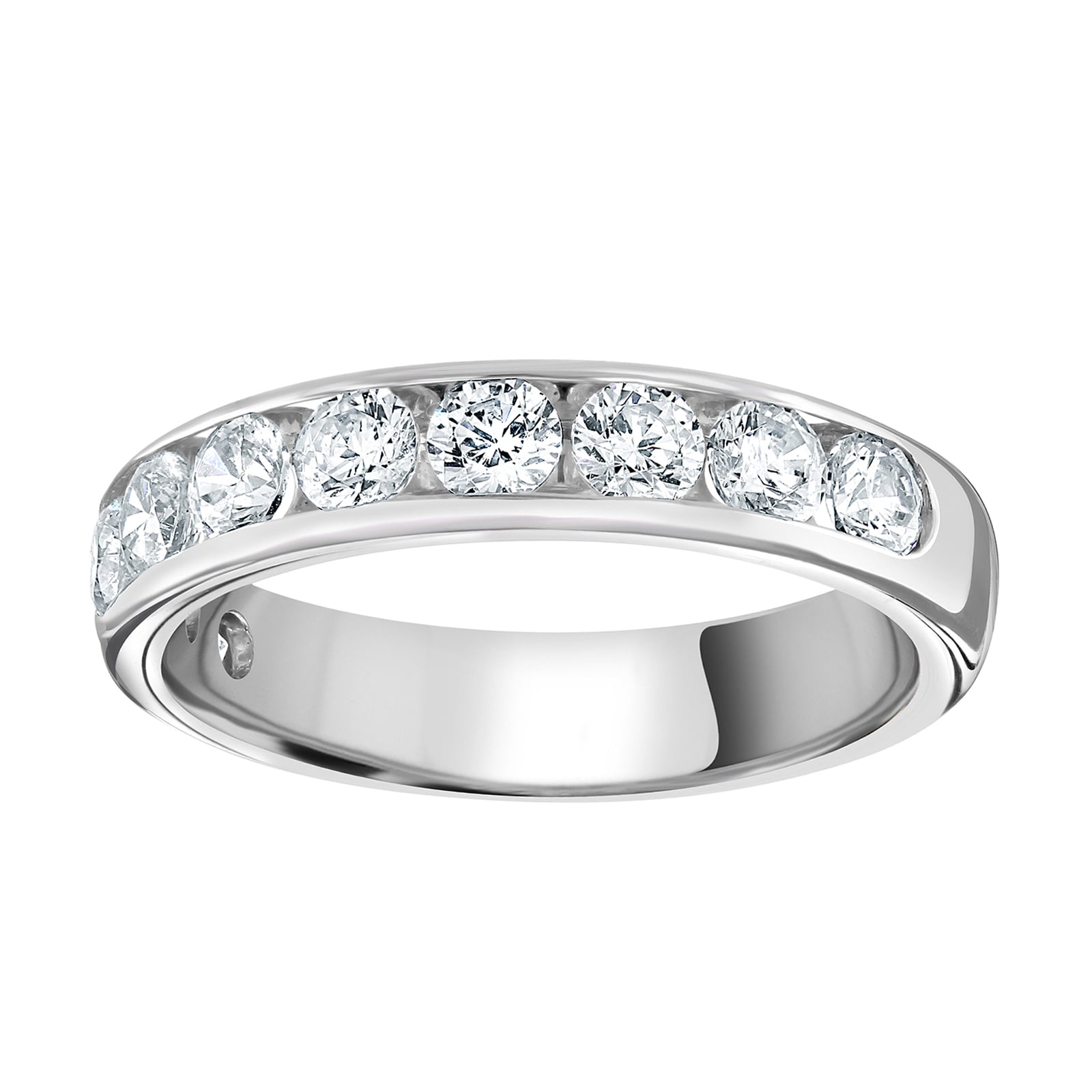 Goldsmiths Platinum 1.00cttw Brilliant Cut Channel Set Diamond Half Eternity Ring Goldsmiths Platinum 1.00cttw Brilliant Cut Channel Set Diamond Half Eternity Ring