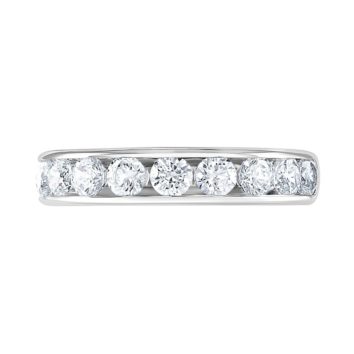 Goldsmiths Platinum 1.00cttw Brilliant Cut Channel Set Diamond Half Eternity Ring