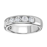 Goldsmiths 18ct White Gold 1.50cttw Brilliant Cut Channel Set Diamond Half Eternity Ring