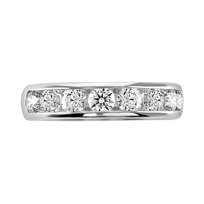 Goldsmiths 18ct White Gold 1.50cttw Brilliant Cut Channel Set Diamond Half Eternity Ring