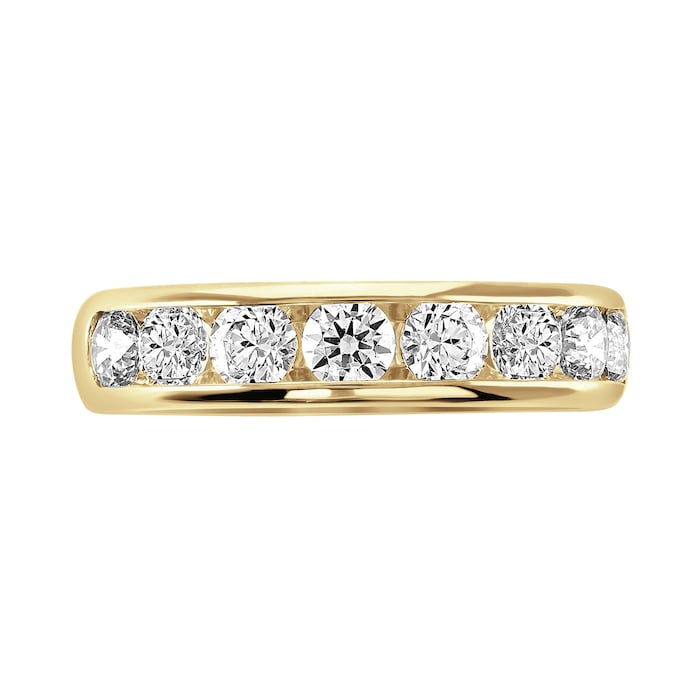 Goldsmiths 18ct Yellow Gold 1.50cttw Brilliant Cut Channel Set Diamond Half Eternity Ring