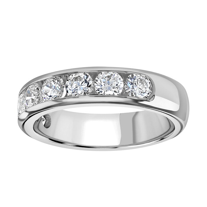 Goldsmiths 9ct White Gold 1.50cttw Brilliant Cut Channel Set Diamond Half Eternity Ring