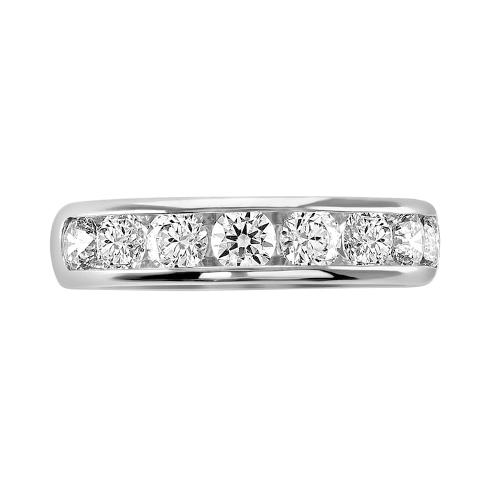 Goldsmiths 9ct White Gold 1.50cttw Brilliant Cut Channel Set Diamond Half Eternity Ring