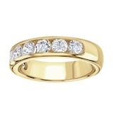 Goldsmiths 9ct Yellow Gold 1.50cttw Brilliant Cut Channel Set Diamond Half Eternity Ring