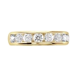 Goldsmiths 9ct Yellow Gold 1.50cttw Brilliant Cut Channel Set Diamond Half Eternity Ring