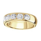 Goldsmiths 18ct Yellow Gold 2.15cttw Brilliant Cut Channel Set Diamond Half Eternity Ring