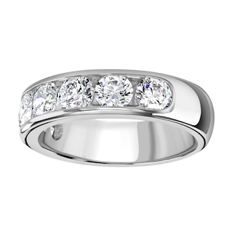 Goldsmiths 9ct White Gold 2.15cttw Brilliant Cut Channel Set Diamond Half Eternity Ring Goldsmiths 9ct White Gold 2.15cttw Brilliant Cut Channel Set Diamond Half Eternity Ring