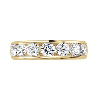 Goldsmiths 9ct Yellow Gold 2.15cttw Brilliant Cut Channel Set Diamond Half Eternity Ring Goldsmiths 9ct Yellow Gold 2.15cttw Brilliant Cut Channel Set Diamond Half Eternity Ring